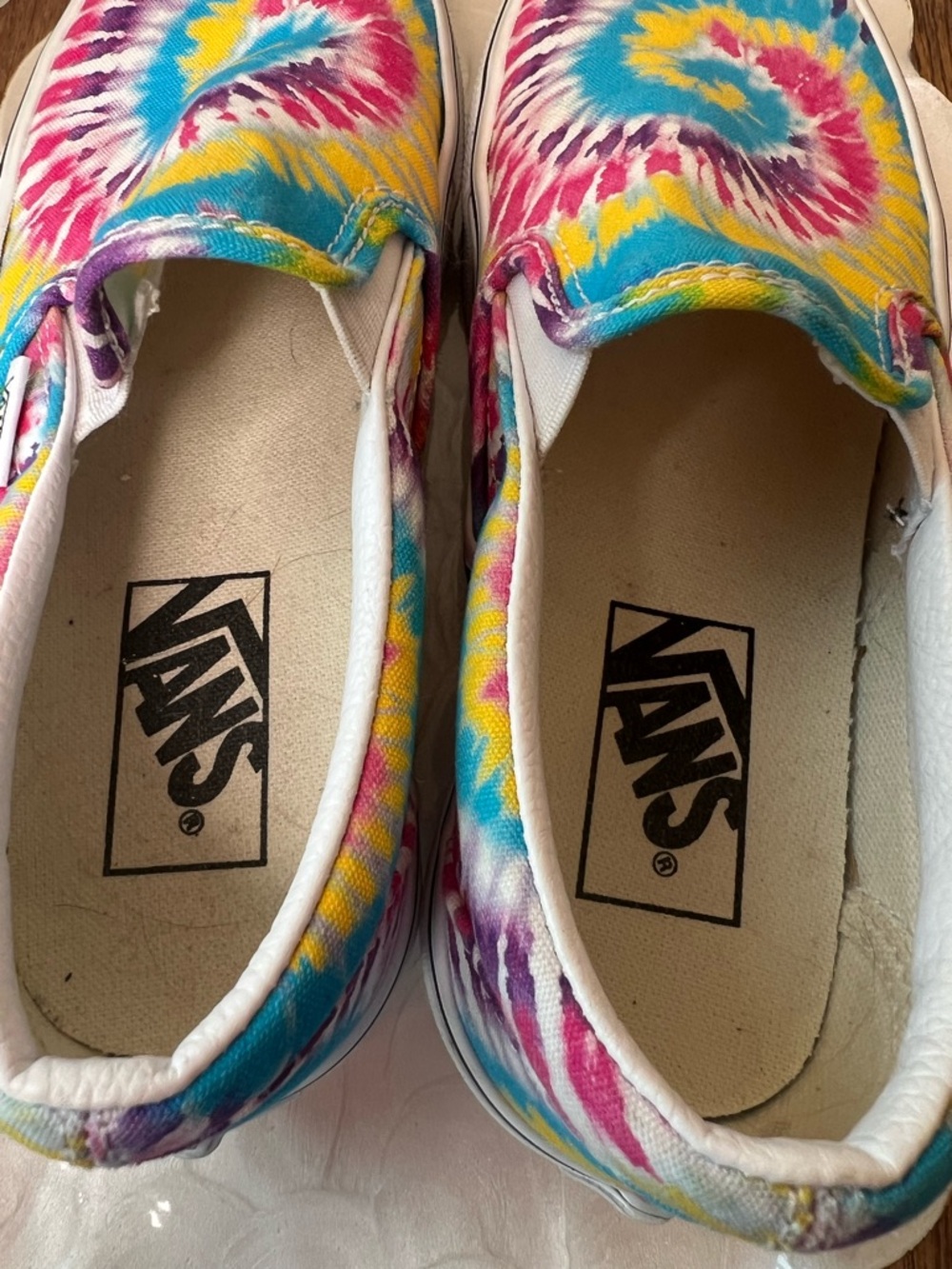 Vans Classic Slip-On Shoes – Tie-Dye Spiral – Women’s 5 / Men’s 3.5 - Picture 6 of 11